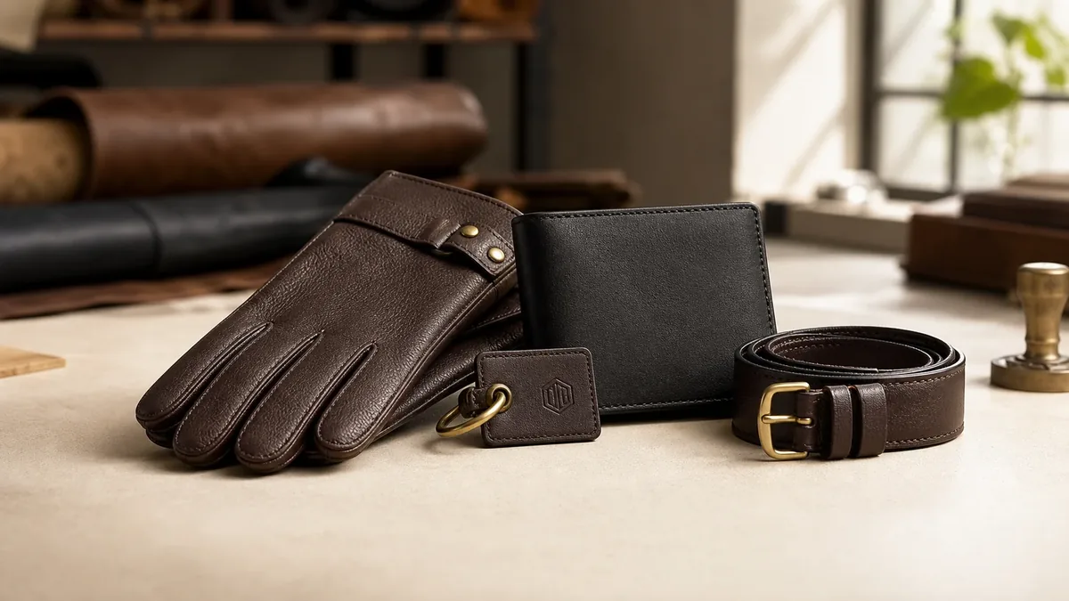 Custom logo leather products for private label buyers